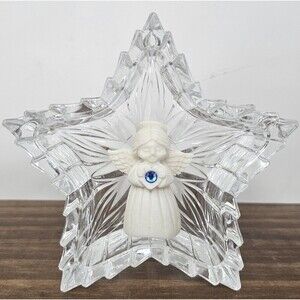 Vintage Intaglio The Cutest Little Angel Sept Birthstone Sapphire 4.25" Glass